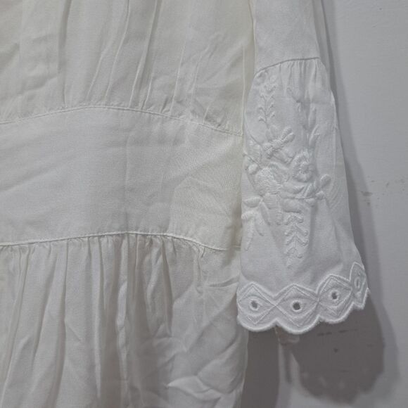 Soft Surroundings Icon Melissani Embroidered Boho Eyelet Tunic & Tank Med White - Picture 14 of 15